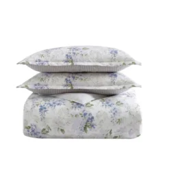 Laura Ashley 2pc Wisteria Twin Microfleece Duvet Cover Set Gray -Bedding Shop GUEST f8d76089 abea 4d16 9859 5b08d6373093
