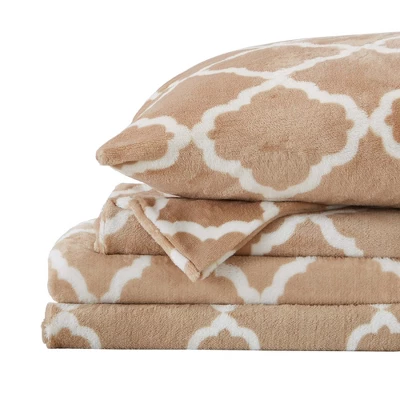 Great Bay Home Printed Velvet Plush Warm And Cozy Fleece Sheet Set 7 Great Bay Home Printed Velvet Plush Warm And Cozy Fleece Sheet Set - Image 5